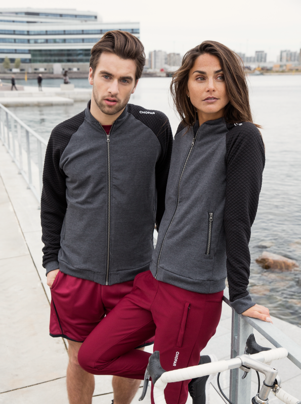 Corvus Full Zip Sweatshirt | Men Mørkgrå melange