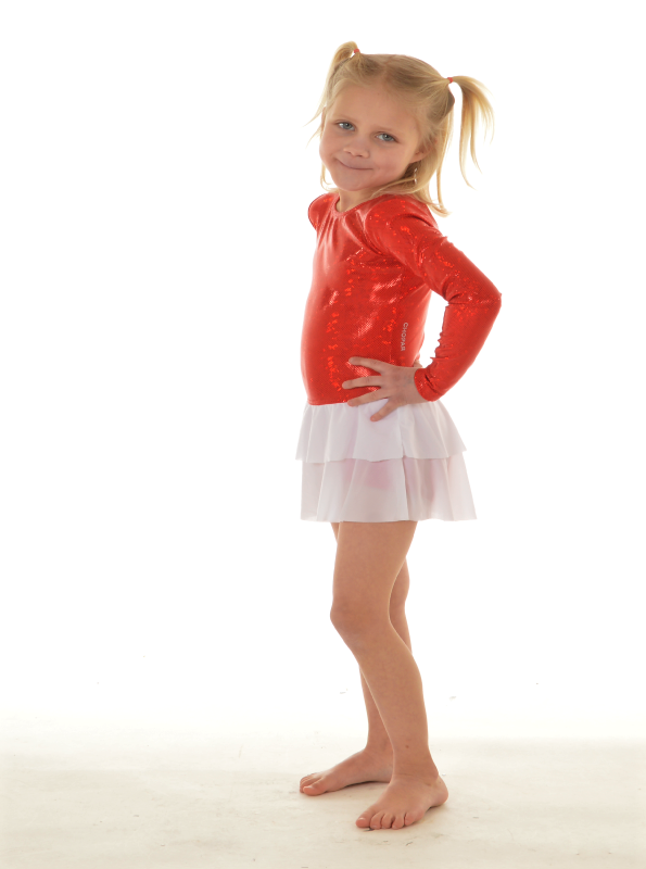 Tulle Leotard with skirt | Red