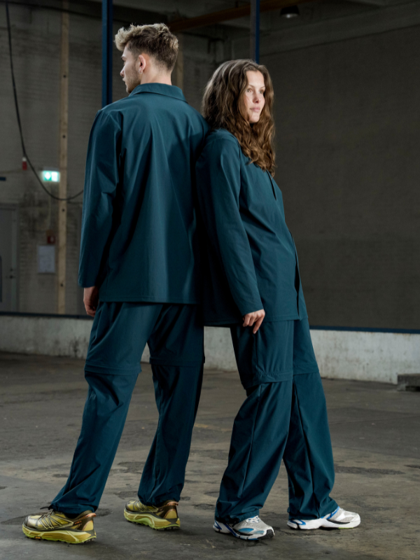 Tech zip-off pants | Unisex Petroleum blue