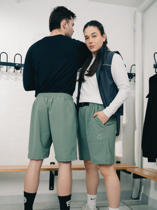 Tech belt shorts | Unisex Støvet grøn