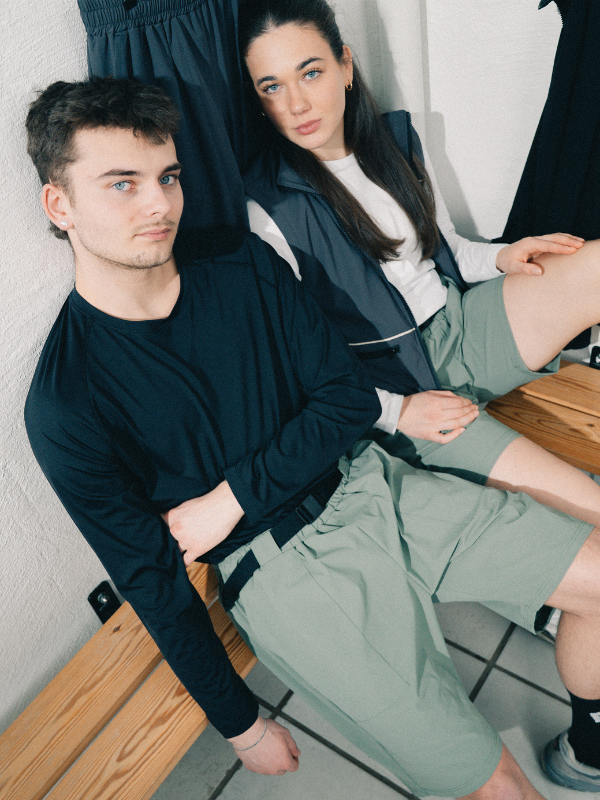 Tech belt shorts | Unisex Støvet grøn