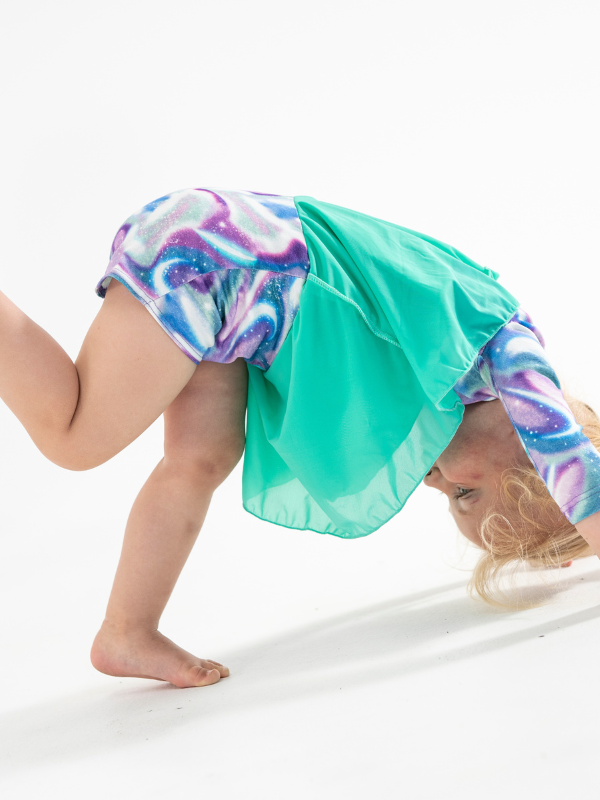 Gymnastic suit | NS-180 Purple space-green