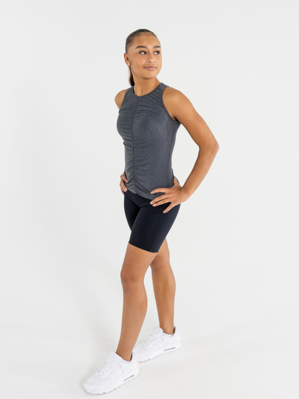 WRINKLE TOP | WOMEN Mørk grå