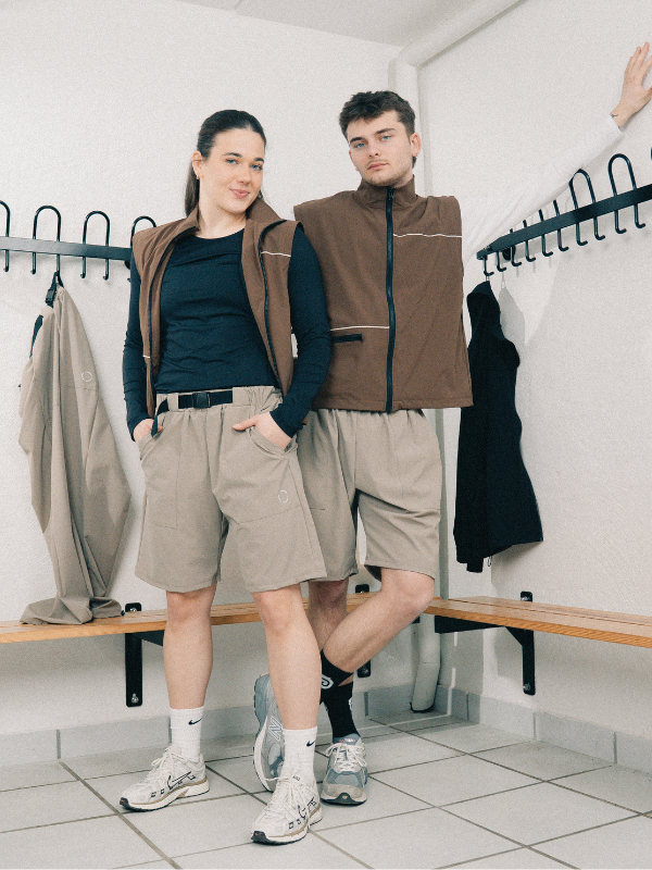 Tech belt shorts | Unisex Nude 