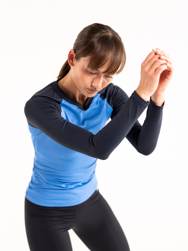 V-neck LS tee  | Women  Blue