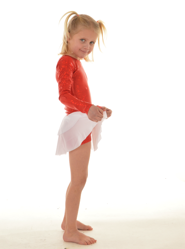 Tulle Leotard with skirt | Red