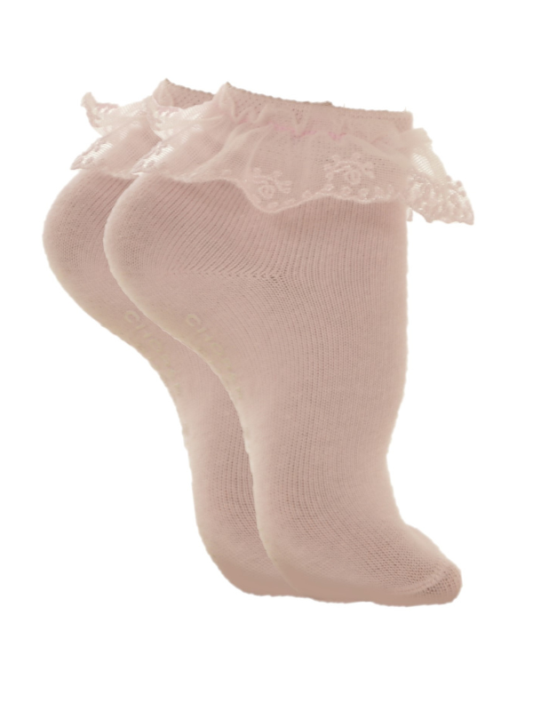 Non-slip socks with lace | 2-pack Rose