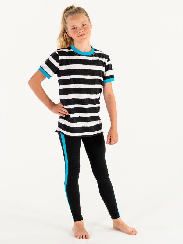 Leggings | NS-146 Black-turquoise