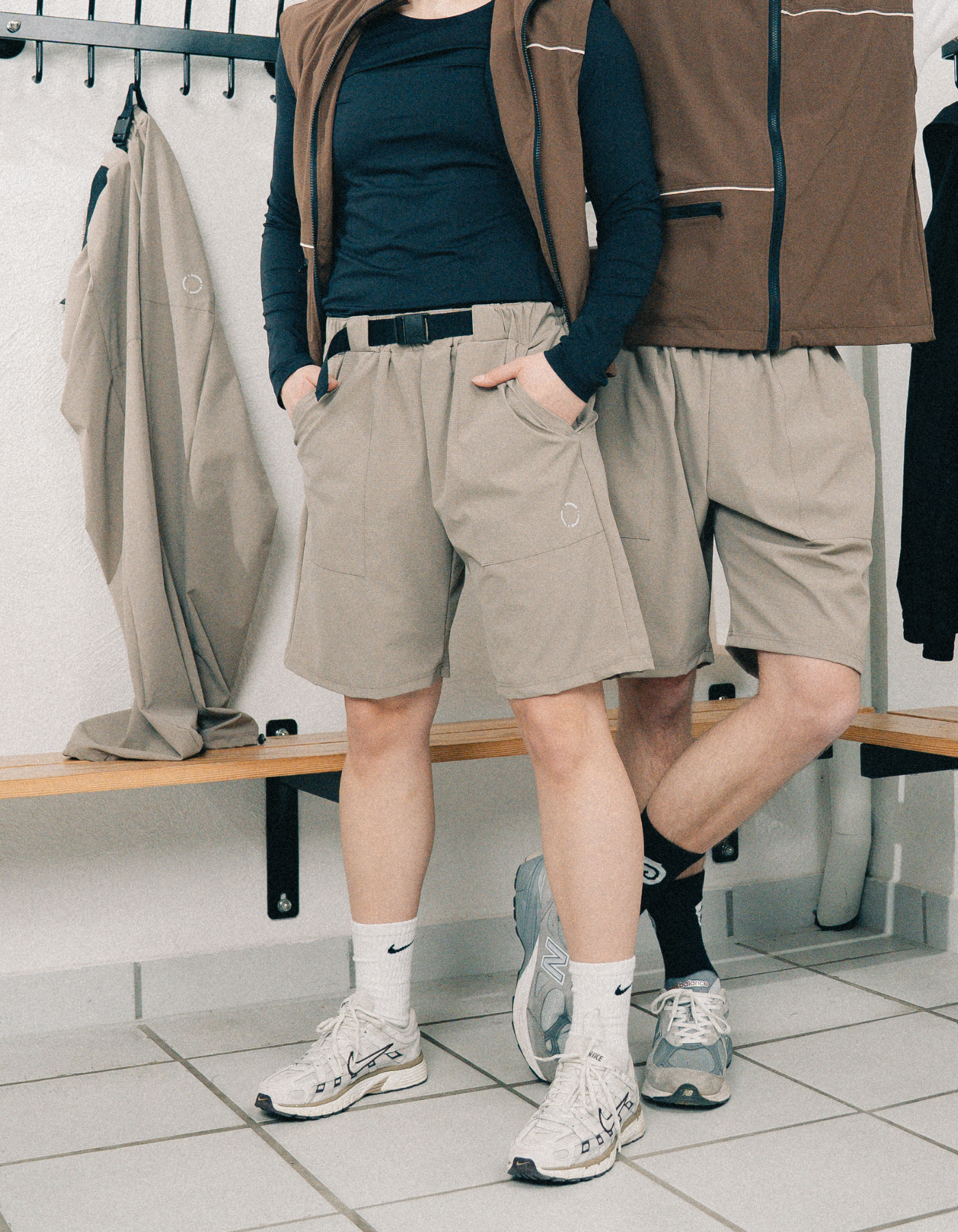 Tech belt shorts | Unisex Nude 